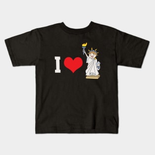 I Love New York City Statue Of Liberty Kids T-Shirt